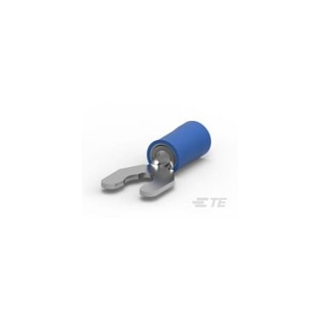Te Connectivity Fork Terminal, #10 Stud Size, 14 AWG, 300 V, Nylon Insulated, Blue 52937-2